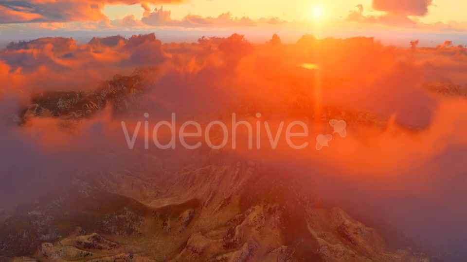Sunrise Flying Above The Clouds And Mountains - Download Videohive 18027916