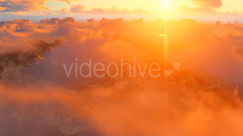 Sunrise Flying Above The Clouds And Mountains - Download Videohive 18027916