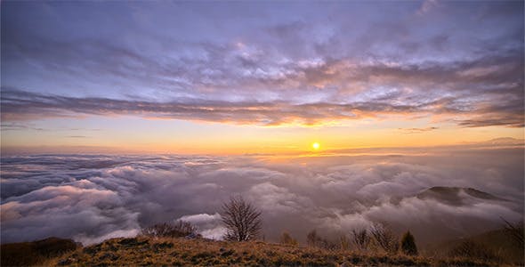 Sunset Above Clouds Timelapse  - Download 6185217 Videohive
