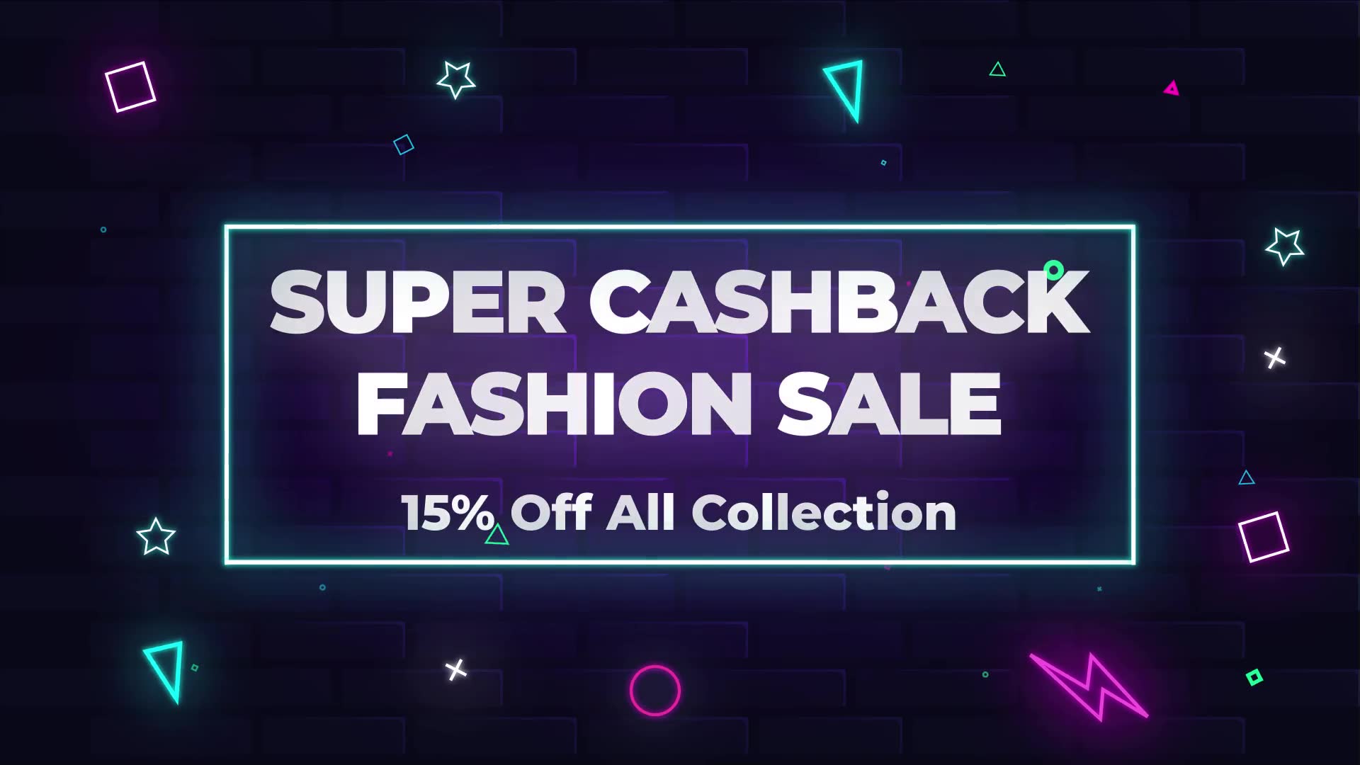 Super Cashback Fashion Sale(neon) Videohive 34927019 After Effects Image 2