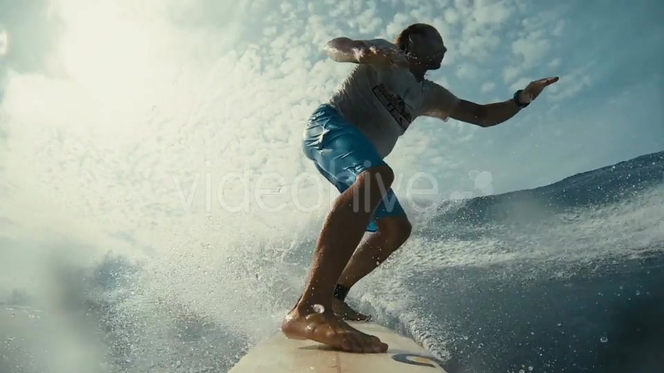 Surfer On Blue Ocean Wave In The Tube Getting  Videohive 14027132 Stock Footage Image 4