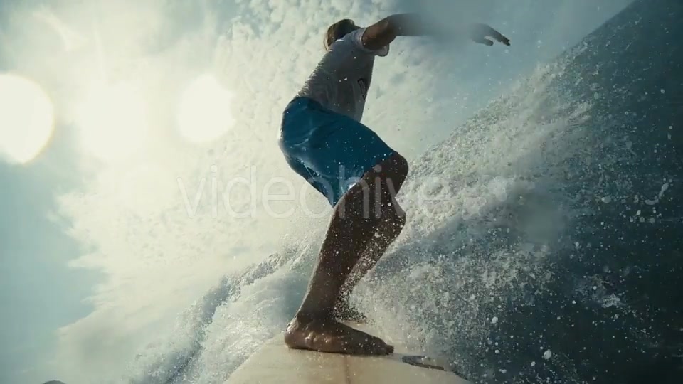 Surfer On Blue Ocean Wave In The Tube Getting  Videohive 14027132 Stock Footage Image 8