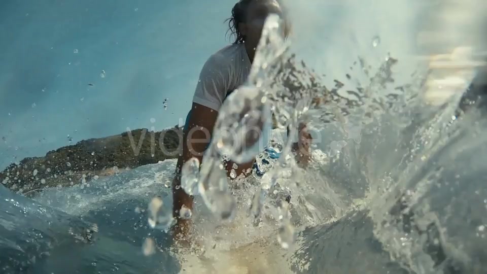 Surfer On Blue Ocean Wave In The Tube Getting  Videohive 14027132 Stock Footage Image 9