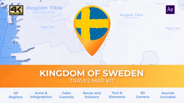 Sweden Map Kingdom of Sweden Travel Map - 29974161 Videohive Download
