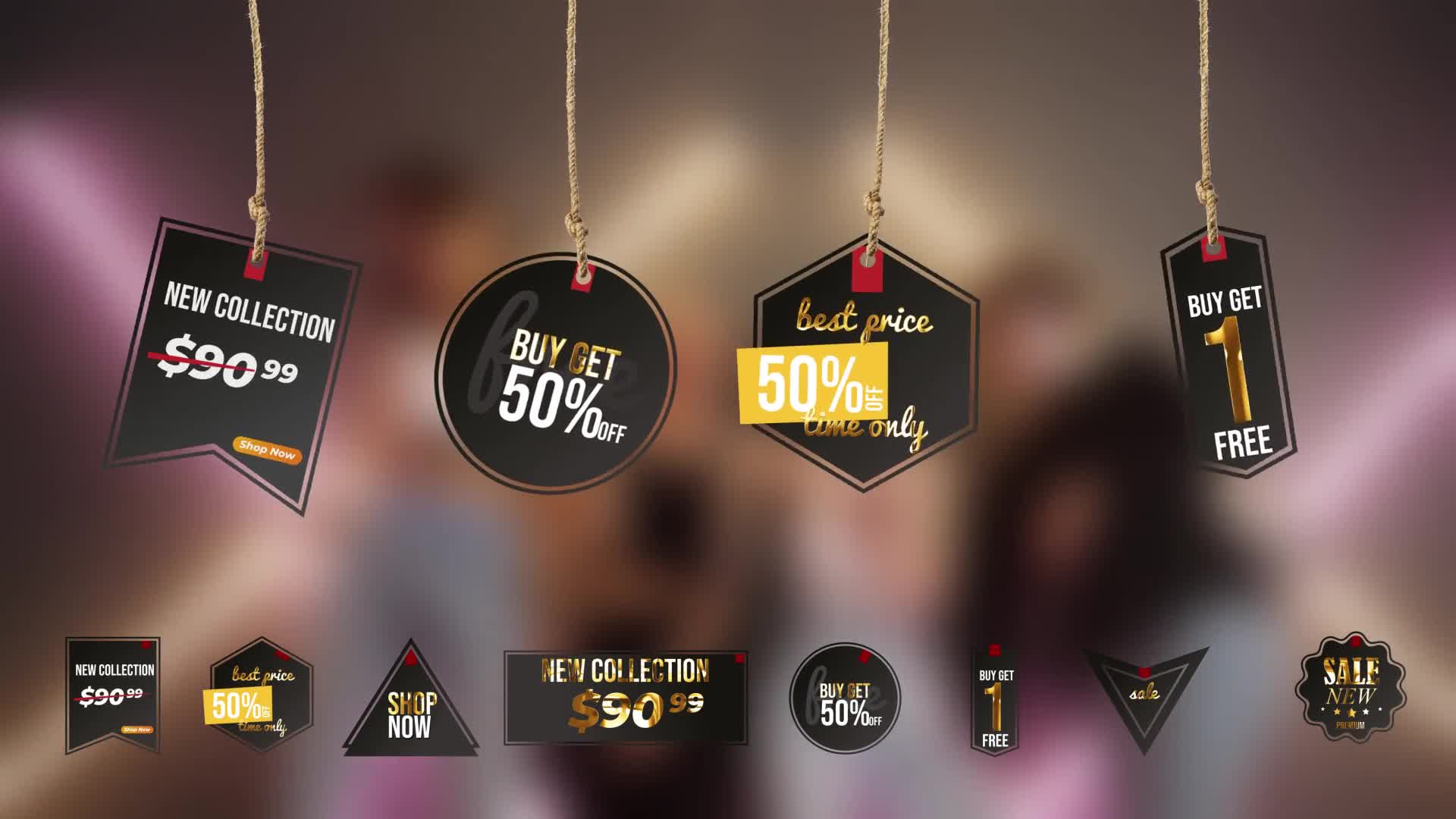 Swinging Tags Videohive 37105746 After Effects Image 1