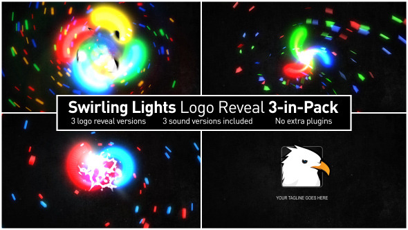Swirling Lights Logo Reveal 3 in Pack - Download Videohive 6813791