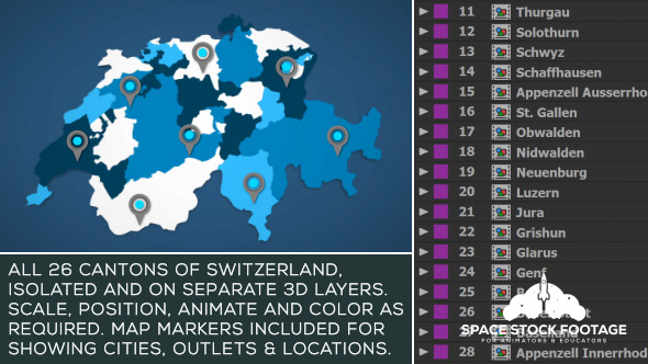 Switzerland Map Kit - Download Videohive 21013469