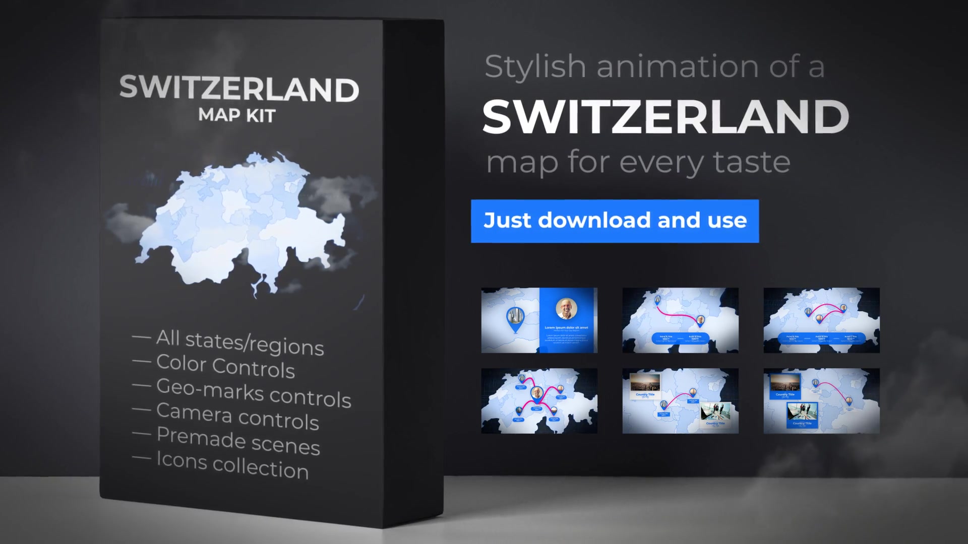 Switzerland Map Swiss Confederation Map Kit Videohive 24262432 After Effects Image 11