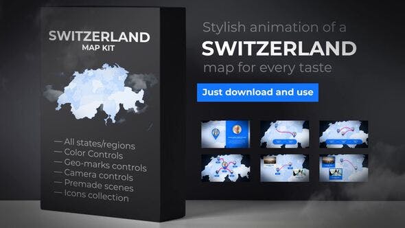 Switzerland Map Swiss Confederation Map Kit - 24262432 Videohive Download