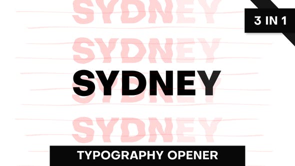 Sydney | Typography Opener - Download 26589750 Videohive