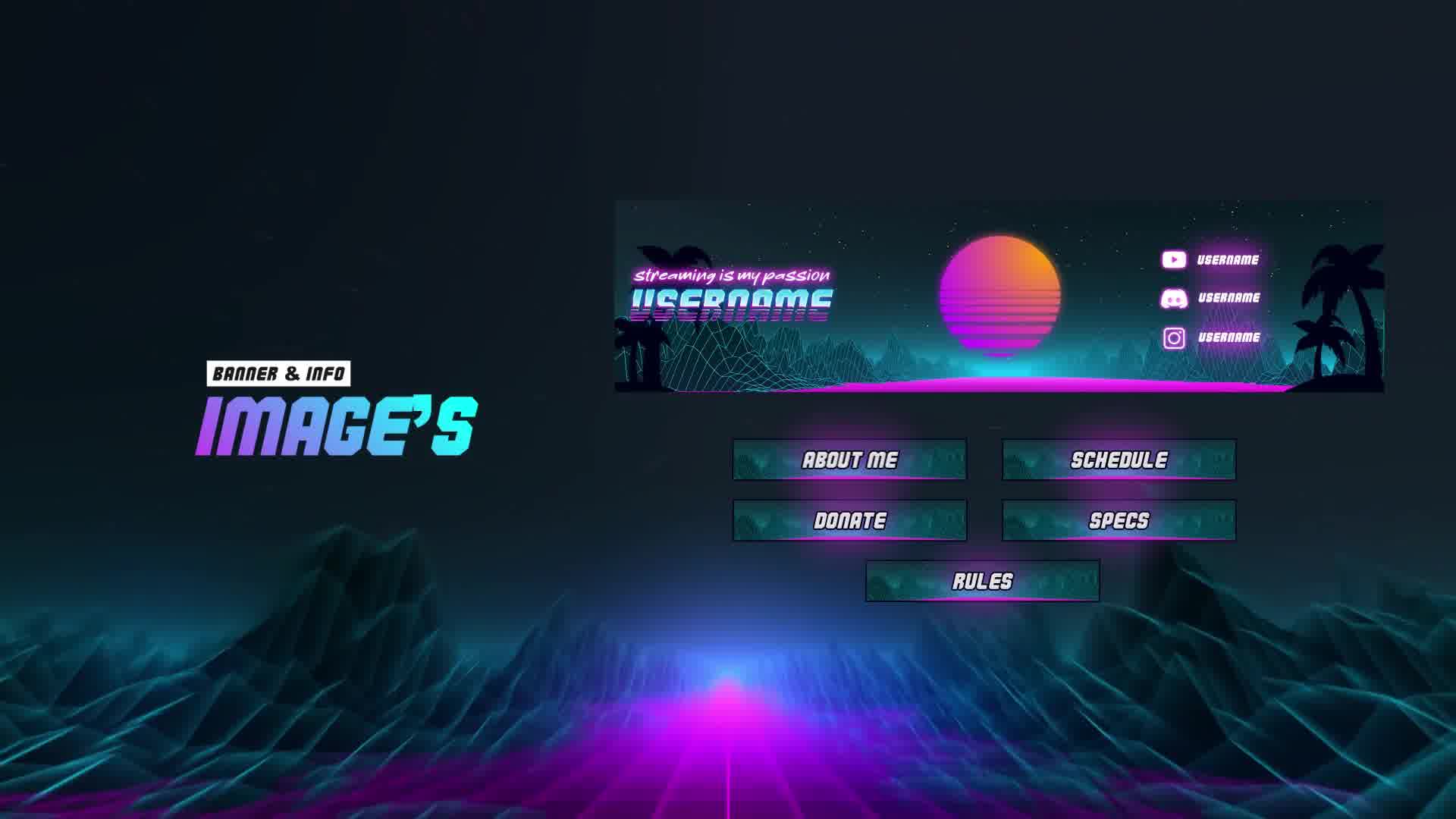 Synthwave 80s Streamer Package Videohive 32351446 After Effects Image 11