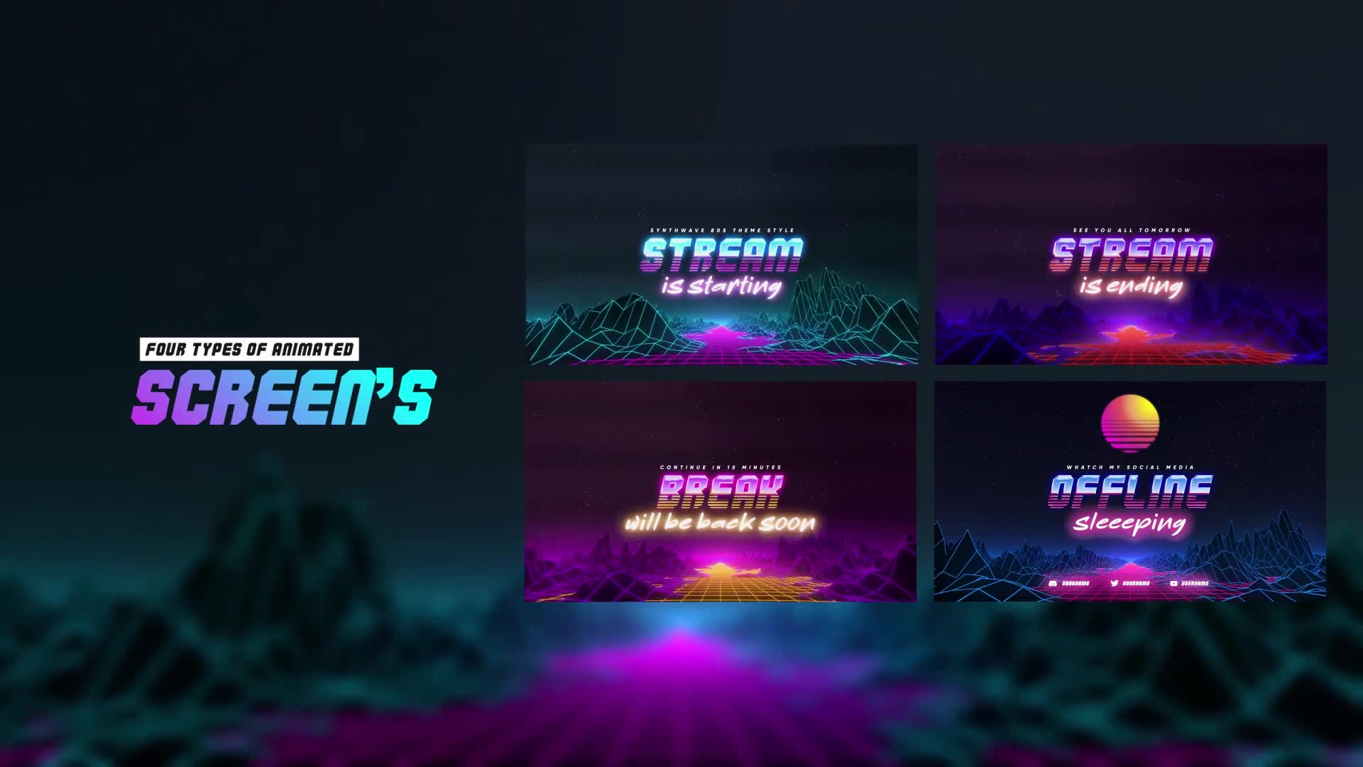 Synthwave 80s Streamer Package Videohive 32351446 After Effects Image 7