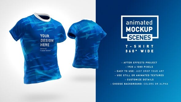 T shirt 360 Wide Mockup Template Animated Mockup SCENES - Download 33033077 Videohive