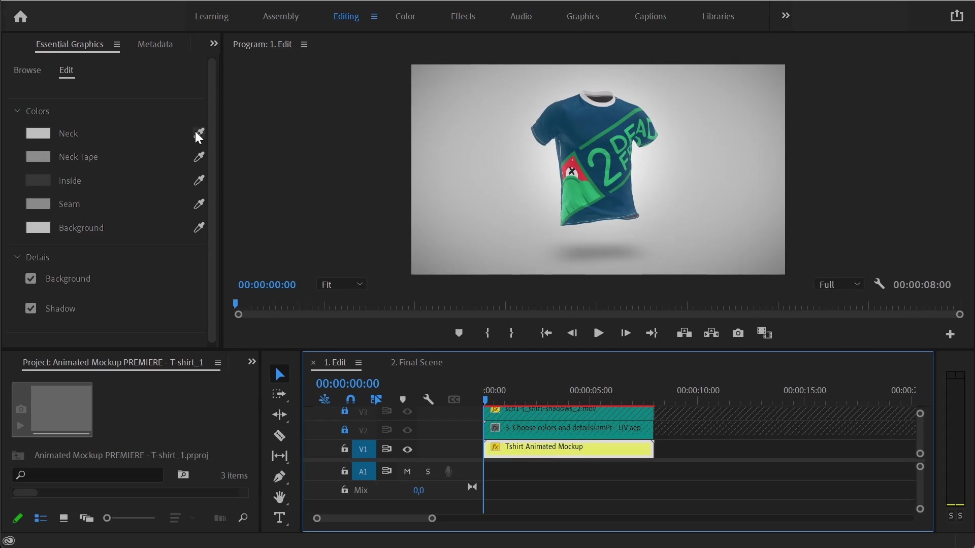 T shirt 360º Wide Mockup Template Animated Mockup PREMIERE Videohive 33580067 Premiere Pro Image 6