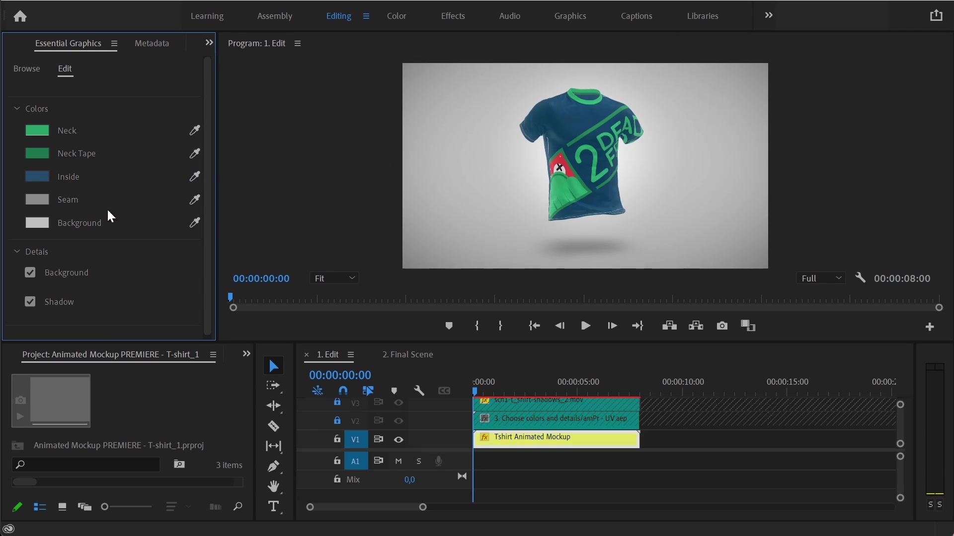 T shirt 360º Wide Mockup Template Animated Mockup PREMIERE Videohive 33580067 Premiere Pro Image 7