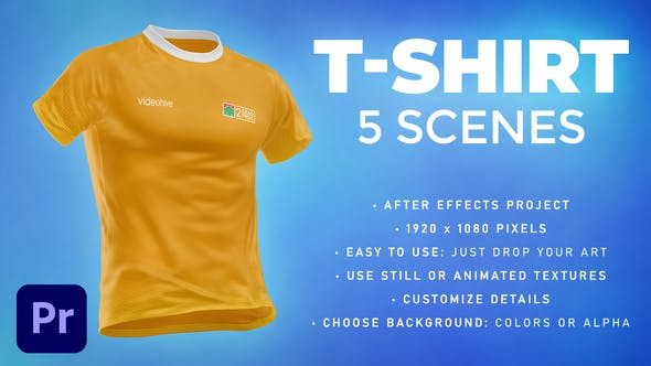 T shirt 5 Scenes Mockup Template Animated Mockup PREMIERE - Download Videohive 33990164