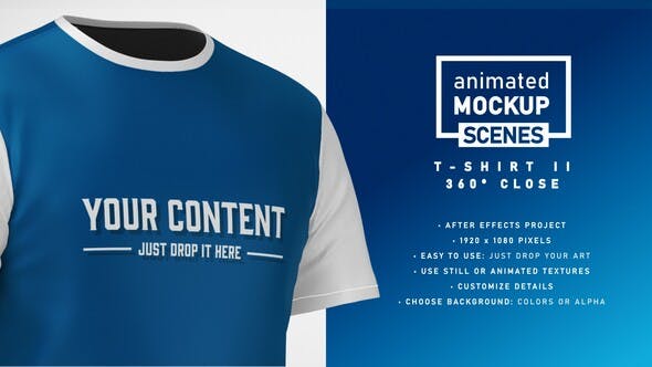 T shirt II 360 Close Mockup Template Animated Mockup SCENES Videohive  33216409 Download Quick After Effects