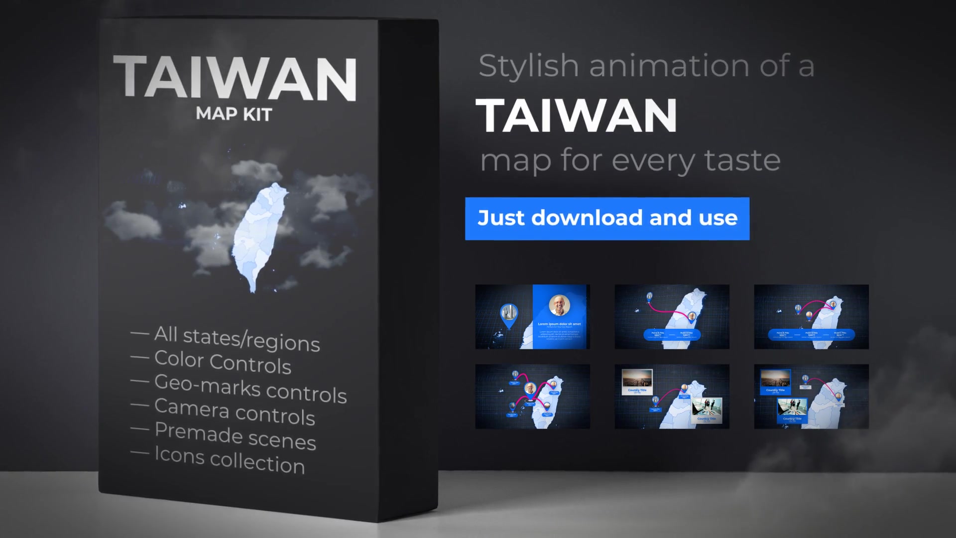 Taiwan Animated Map Republic of China ROC Map Kit Videohive 24306340 After Effects Image 11