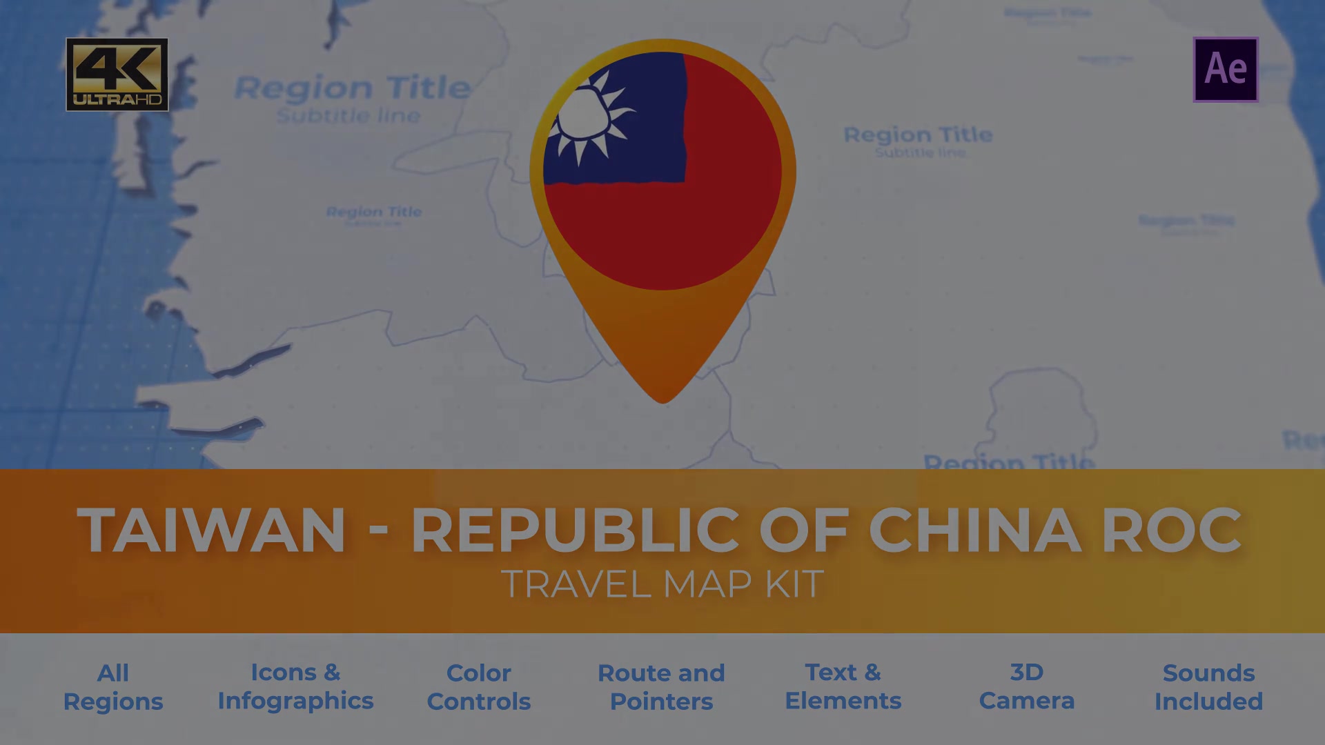 Taiwan Animated Map Republic of China ROC Travel Map Videohive 30570278 After Effects Image 13