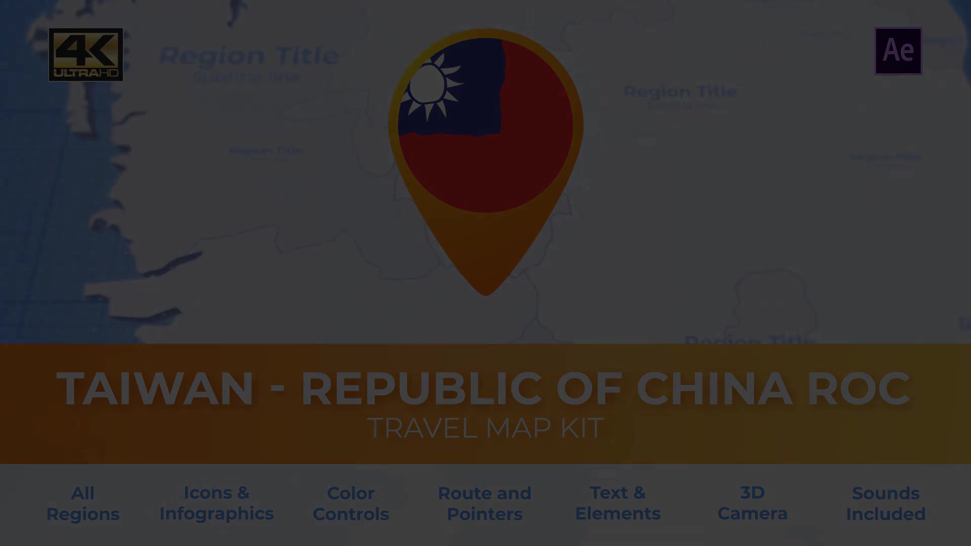 Taiwan Animated Map Republic of China ROC Travel Map Videohive 30570278 After Effects Image 6