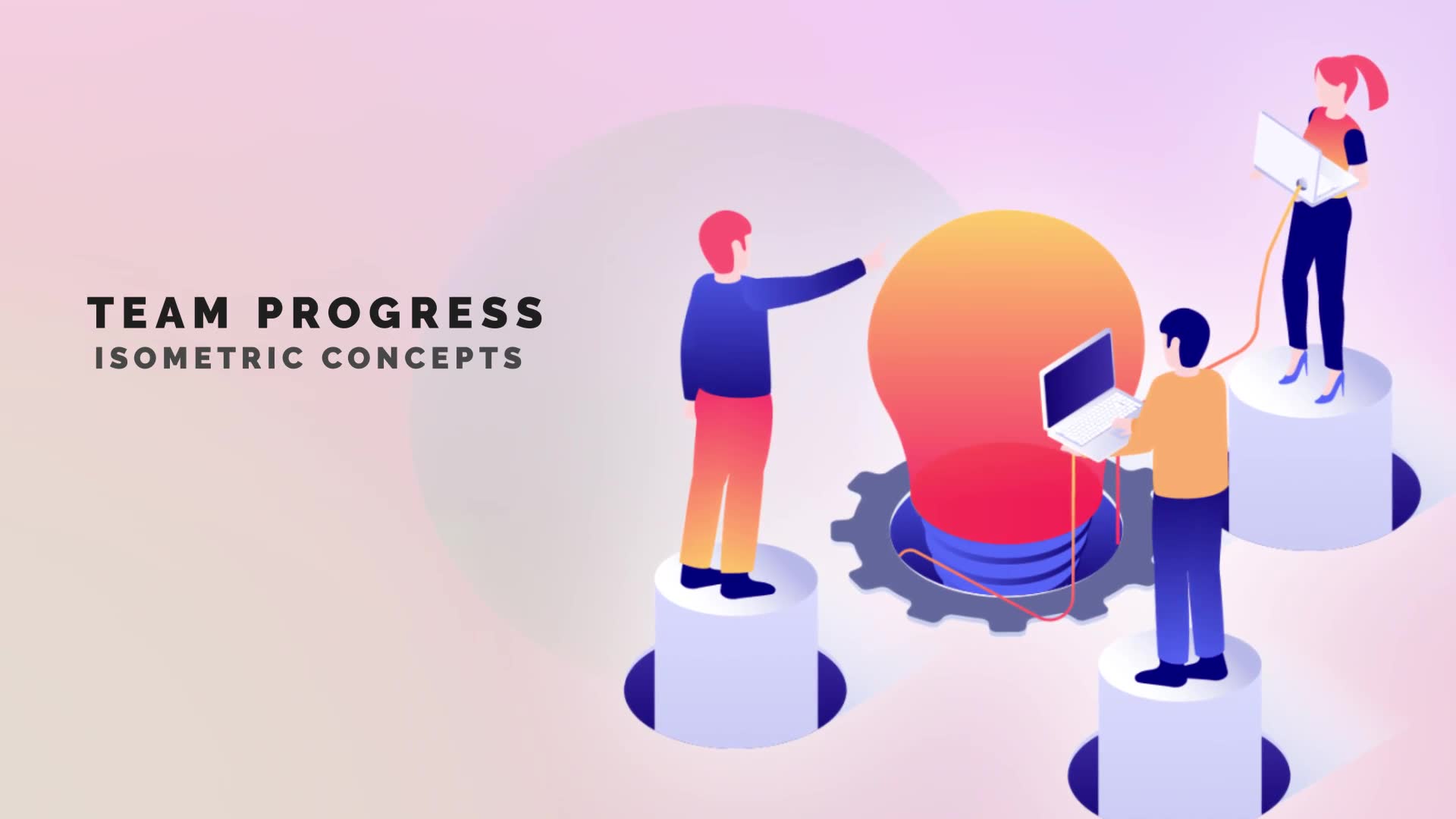 Team progress Isometric Concept Videohive 33963035 After Effects Image 2