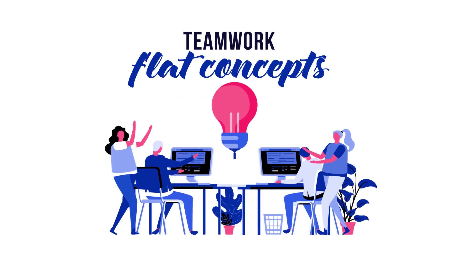 Teamwork Flat Concept Videohive 29793786 After Effects Image 1
