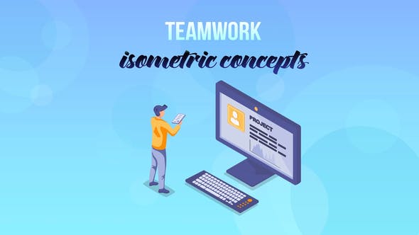 Teamwork Isometric Concept - 27529370 Download Videohive