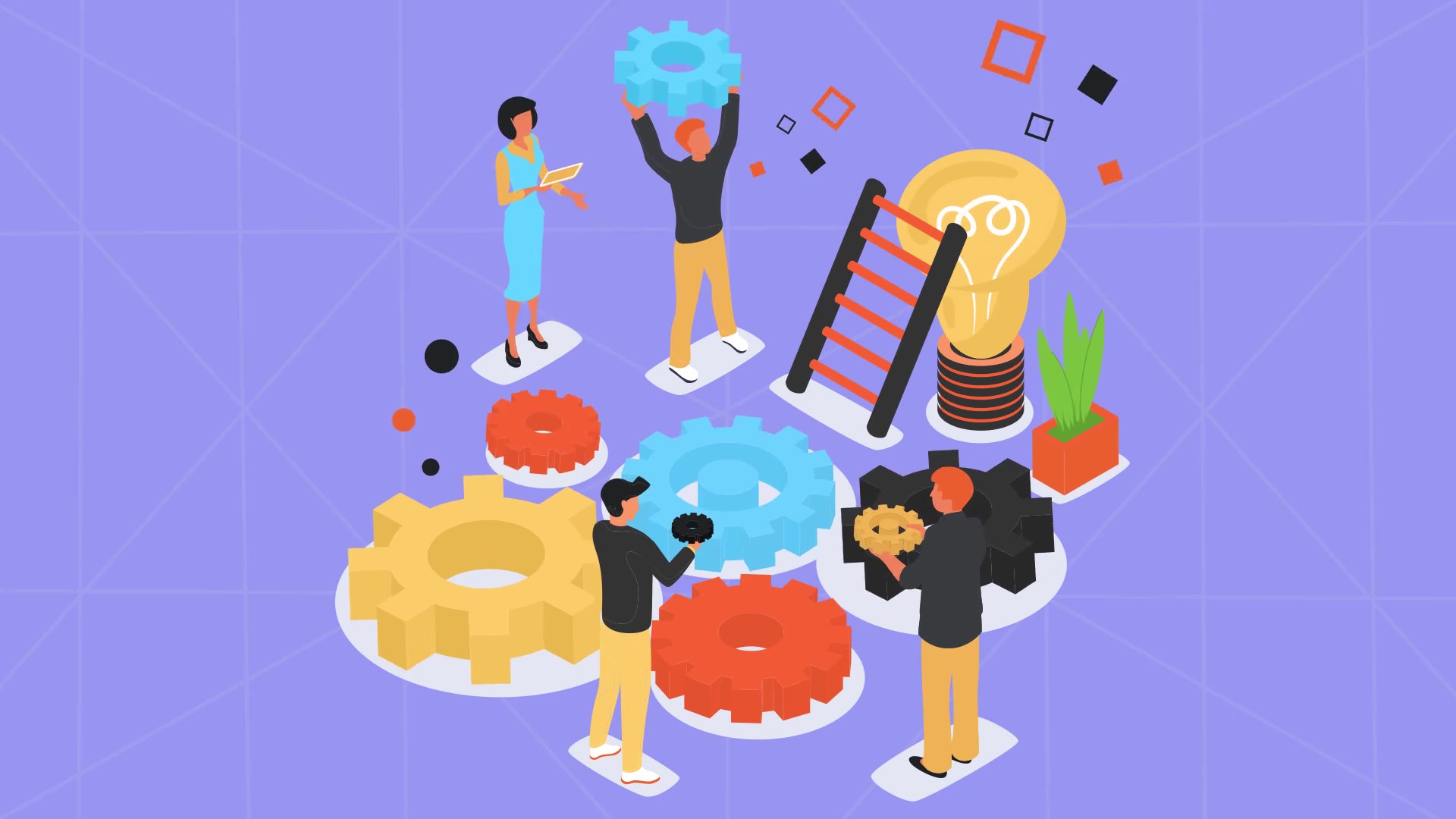 Teamwork Isometric Concept Videohive 28232002 After Effects Image 11