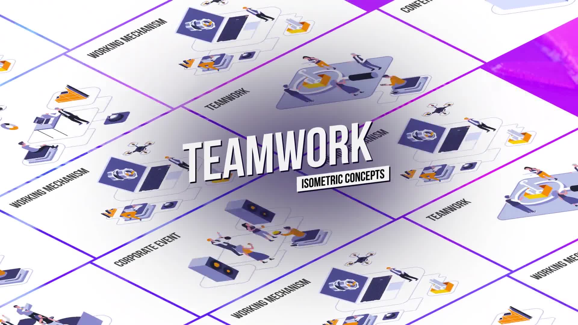 Teamwork Isometric Concept Videohive 28986962 After Effects Image 1