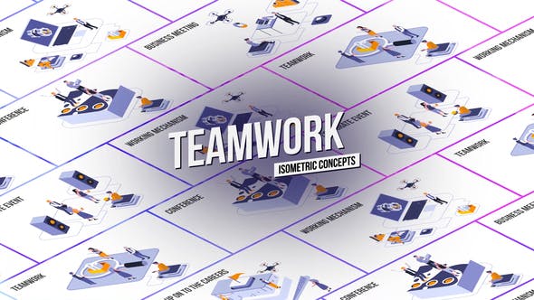 Teamwork Isometric Concept - Videohive 28986962 Download