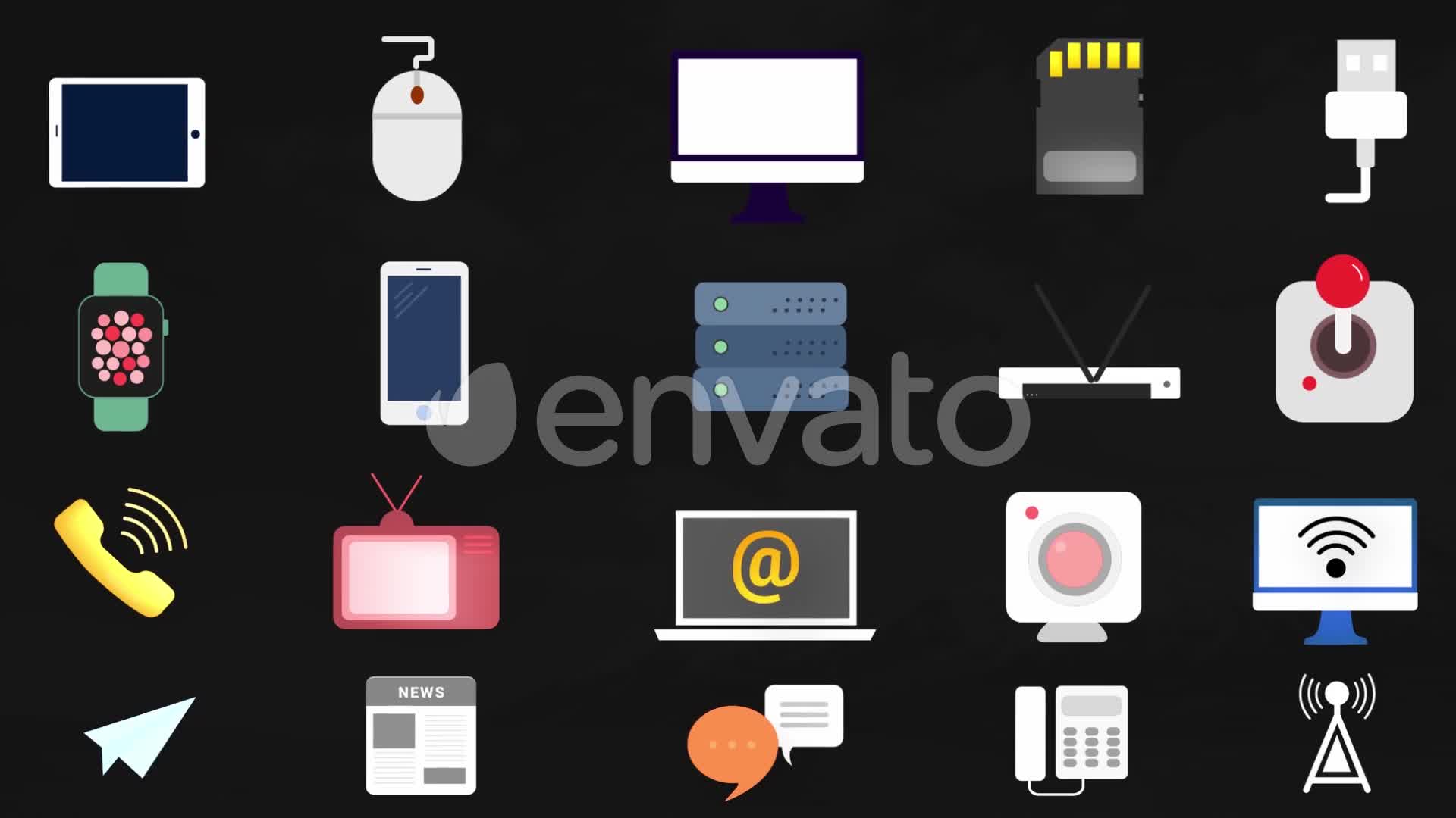 Tech and Communication Icons Videohive 32984300 DaVinci Resolve Image 1