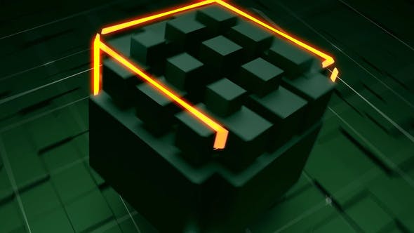 Tech Neon Cube Logo - 32229601 Videohive Download