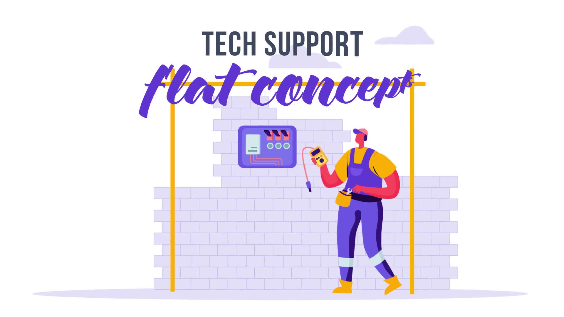 Tech support Flat Concept Videohive 33076517 After Effects Image 1
