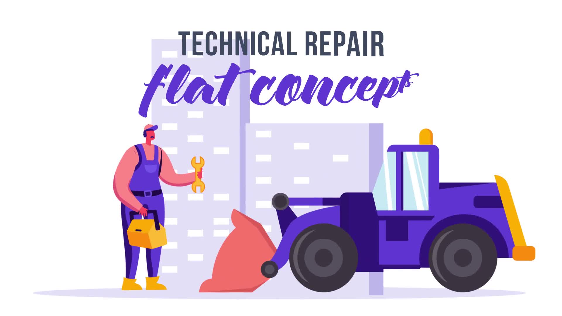 Technical repair Flat Concept Videohive 33076527 After Effects Image 1