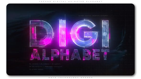 Techno Digital Animated Alphabet - 22592914 Download Videohive