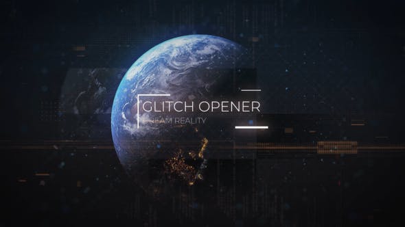 Technology Glitch Earth Titles - Videohive 35205433 Download