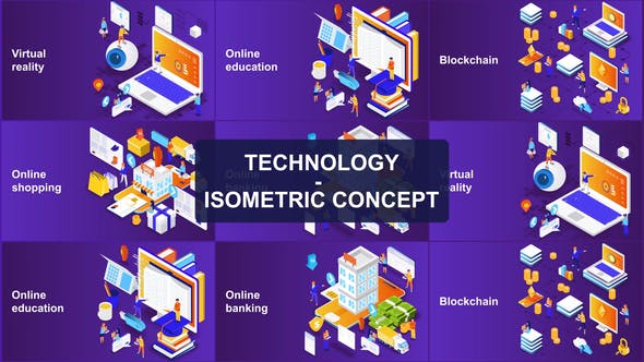 Technology Isometric Concept - Download 23624267 Videohive