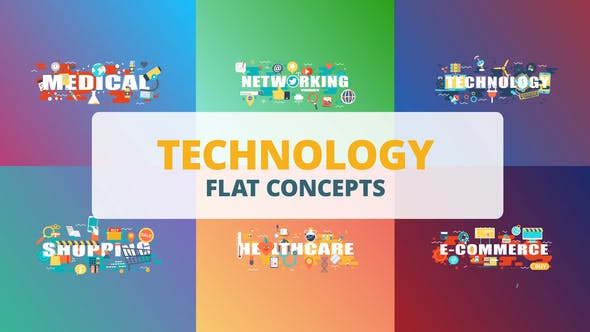 Technology Typography Flat Concept - Download 23815991 Videohive