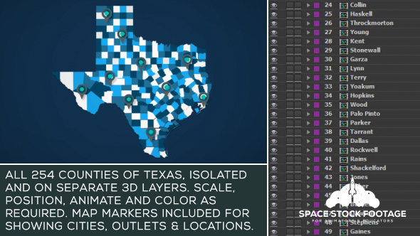 Texas Map Kit - Download Videohive 18121400