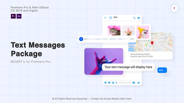 Text Messages Package l MOGRT for Premiere Pro - Download Videohive 27957120