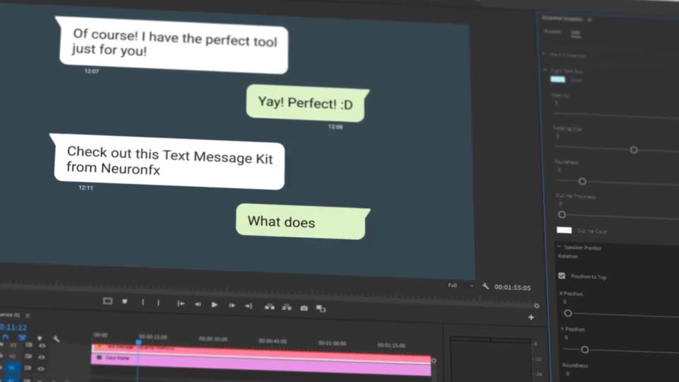 Premiere Pro Text Message Template