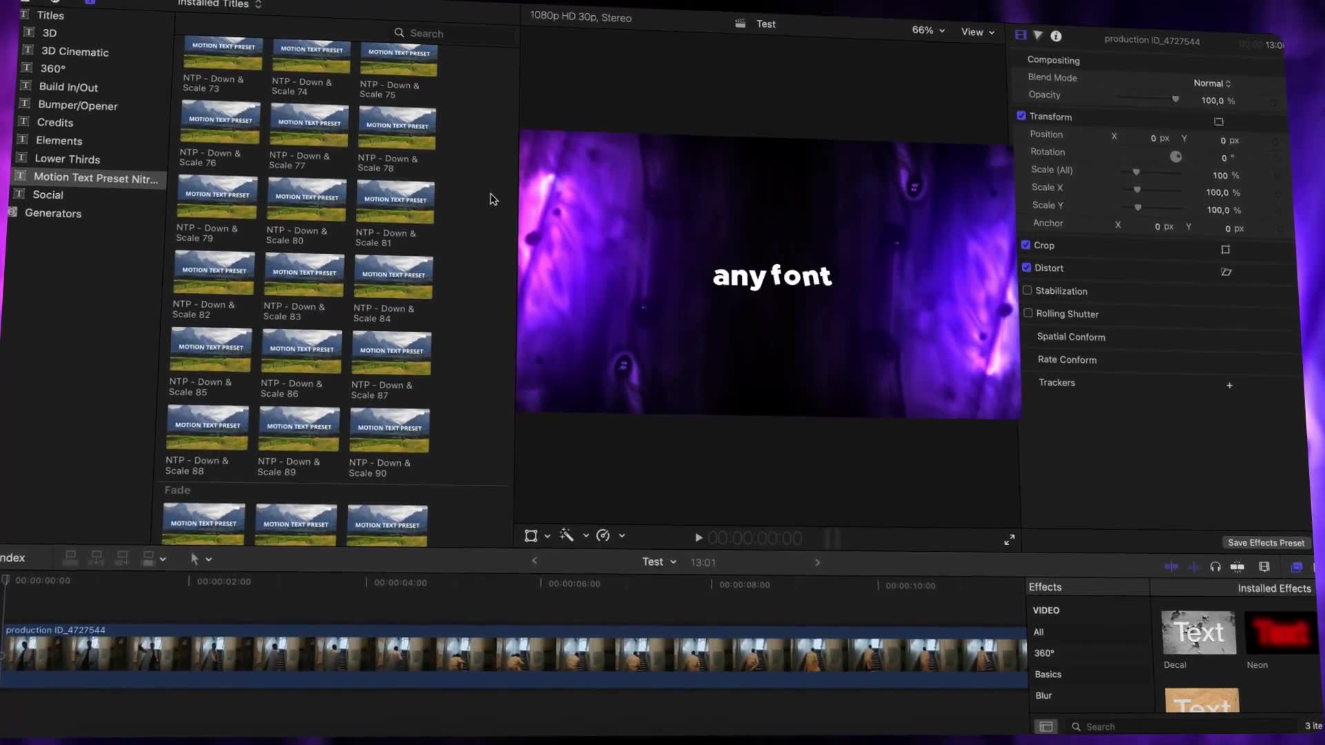 Text Presets Library for Final Cut Pro X Videohive 35938186 Apple Motion Image 2