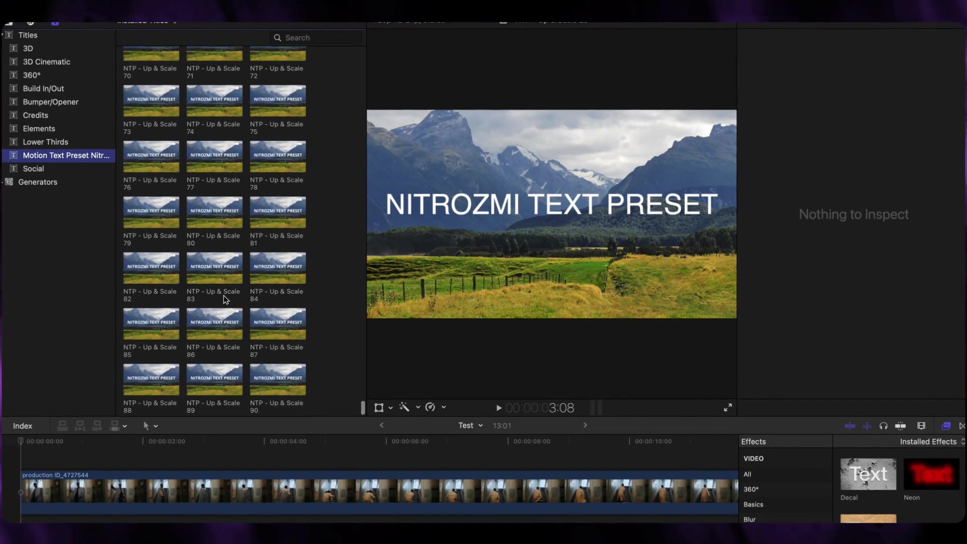 Text Presets Library for Final Cut Pro X Videohive 35938186 Apple Motion Image 4
