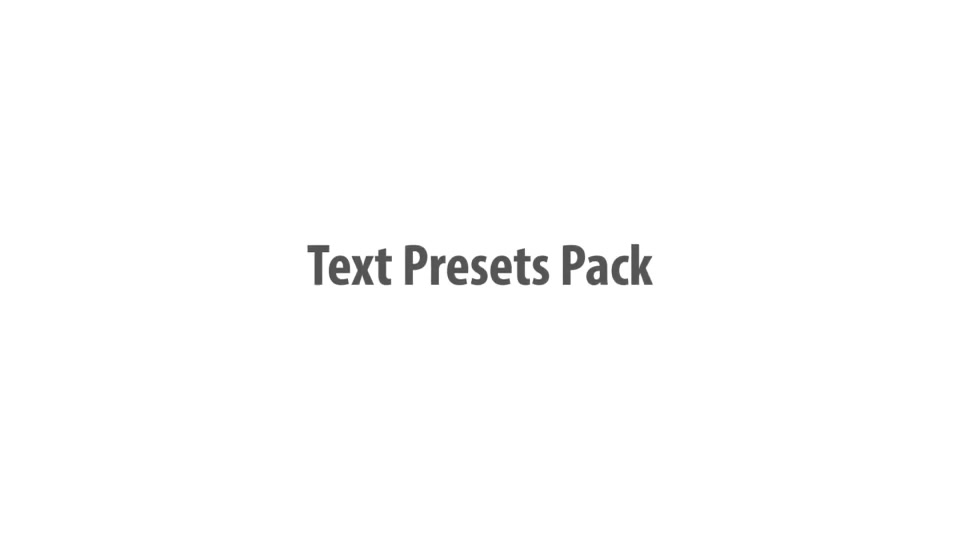 2d text preset pack for animation composer