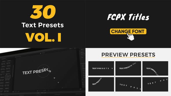 Text Presets Vol I For Final Cut Pro X - 38432326 Download Videohive