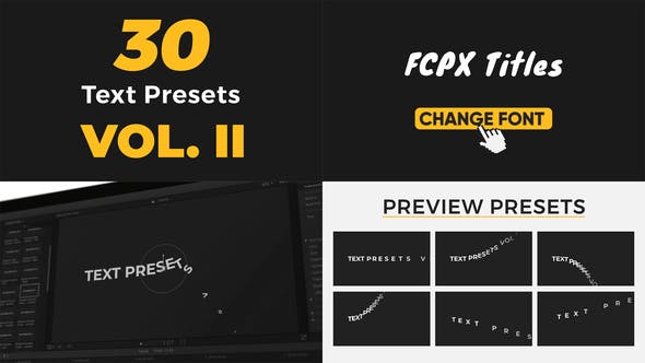Text Presets Vol II For Final Cut Pro X - 38522862 Videohive Download