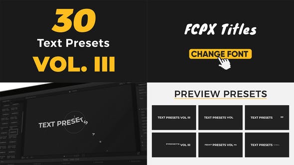 Text Presets Vol III For Final Cut Pro X - Videohive Download 38522924