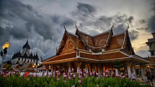 Thai Temple Timelapse At Sunset Bangkok Thailand  Videohive 2996937 Stock Footage Image 2