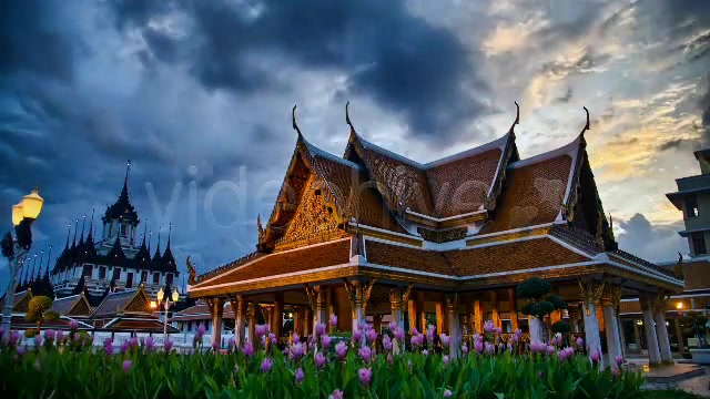 Thai Temple Timelapse At Sunset Bangkok Thailand  Videohive 2996937 Stock Footage Image 5