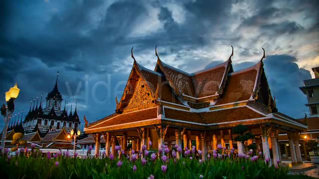 Thai Temple Timelapse At Sunset Bangkok Thailand  Videohive 2996937 Stock Footage Image 7